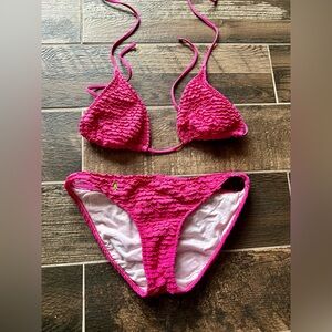 Y2K Ralph Lauren Bikini Set ruffle pink medium